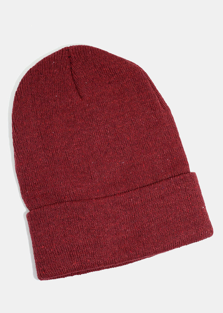 Solid Color Beanie Maroon ACCESSORIES - Shop Miss A
