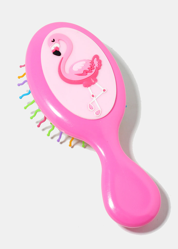 Flamingo Mini Hair Brush Pink ACCESSORIES - Shop Miss A