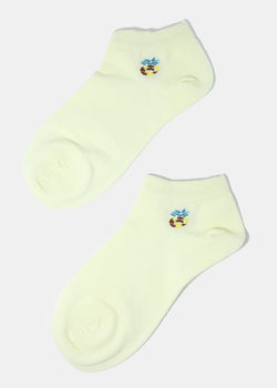 Pineapple Print Low-Cut Socks Cream ACCESSORIES - Shop Miss A