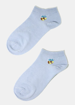 Pineapple Print Low-Cut Socks Blue ACCESSORIES - Shop Miss A
