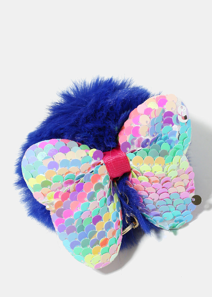 Sequin Butterfly Pom Pom Keychain Blue SALE - Shop Miss A