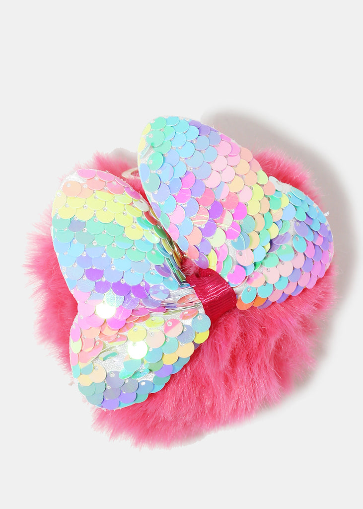 Sequin Butterfly Pom Pom Keychain Coral SALE - Shop Miss A