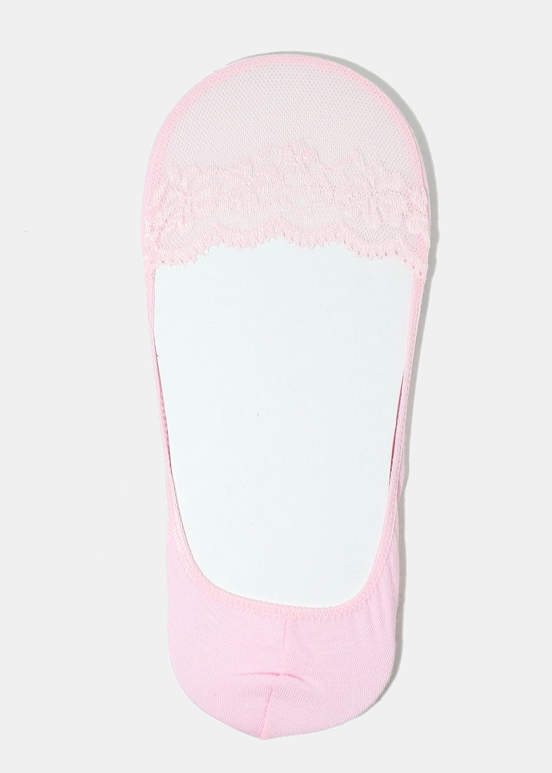 Flower Lace No-Show Socks Pink ACCESSORIES - Shop Miss A