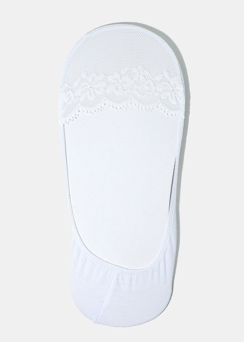 Flower Lace No-Show Socks White ACCESSORIES - Shop Miss A