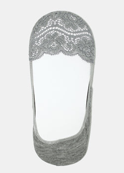 Flower Lace No-Show Socks Grey ACCESSORIES - Shop Miss A