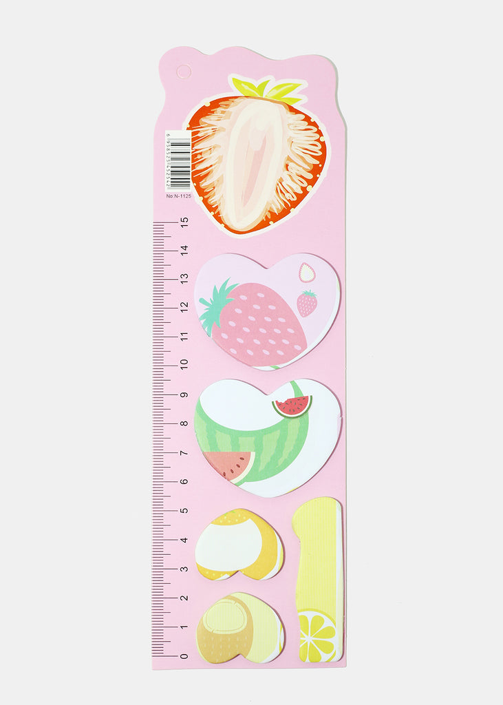 Fruit Index Sticky Notes & Ruler Pink ACCESSORIES - Shop Miss A