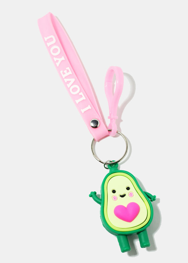 "I LOVE YOU" Wristband Avocado Keychain Pink ACCESSORIES - Shop Miss A