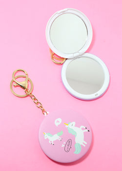 Unicorn Print Pocket Mirror  ACCESSORIES - Shop Miss A