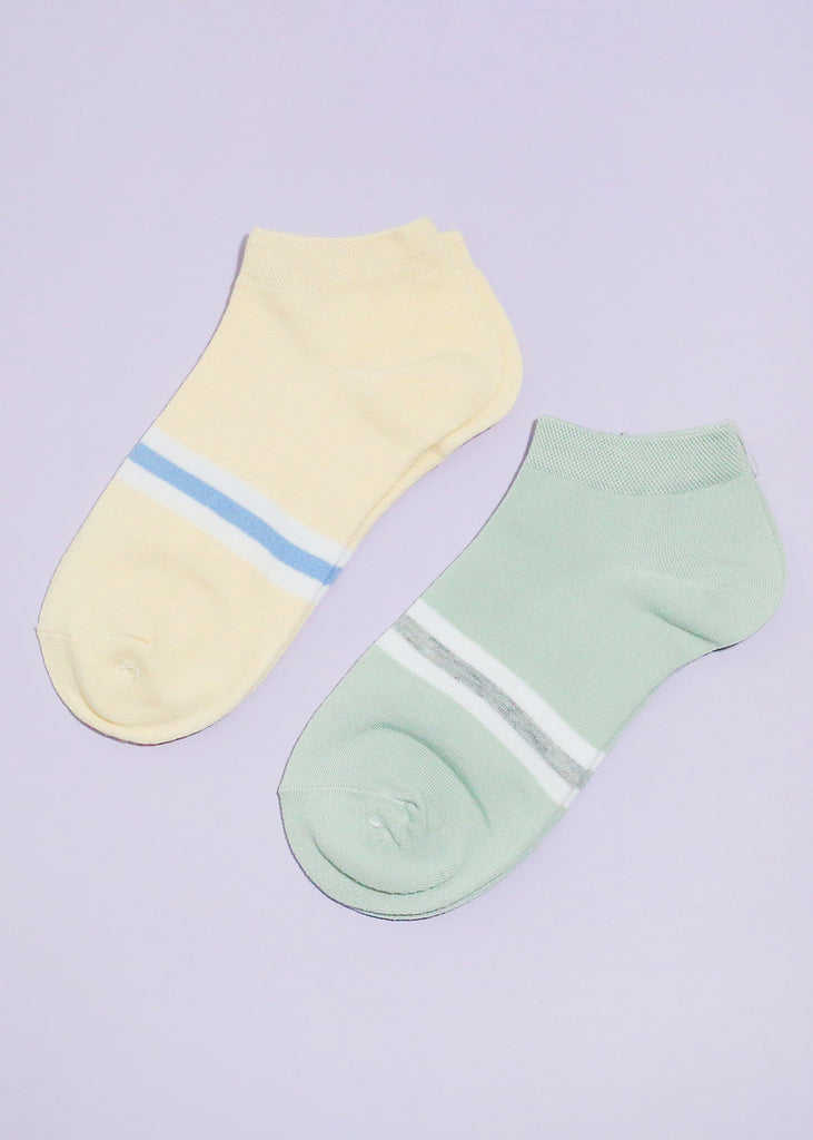 Solid Color Striped Low-Cut Socks  ACCESSORIES - Shop Miss A