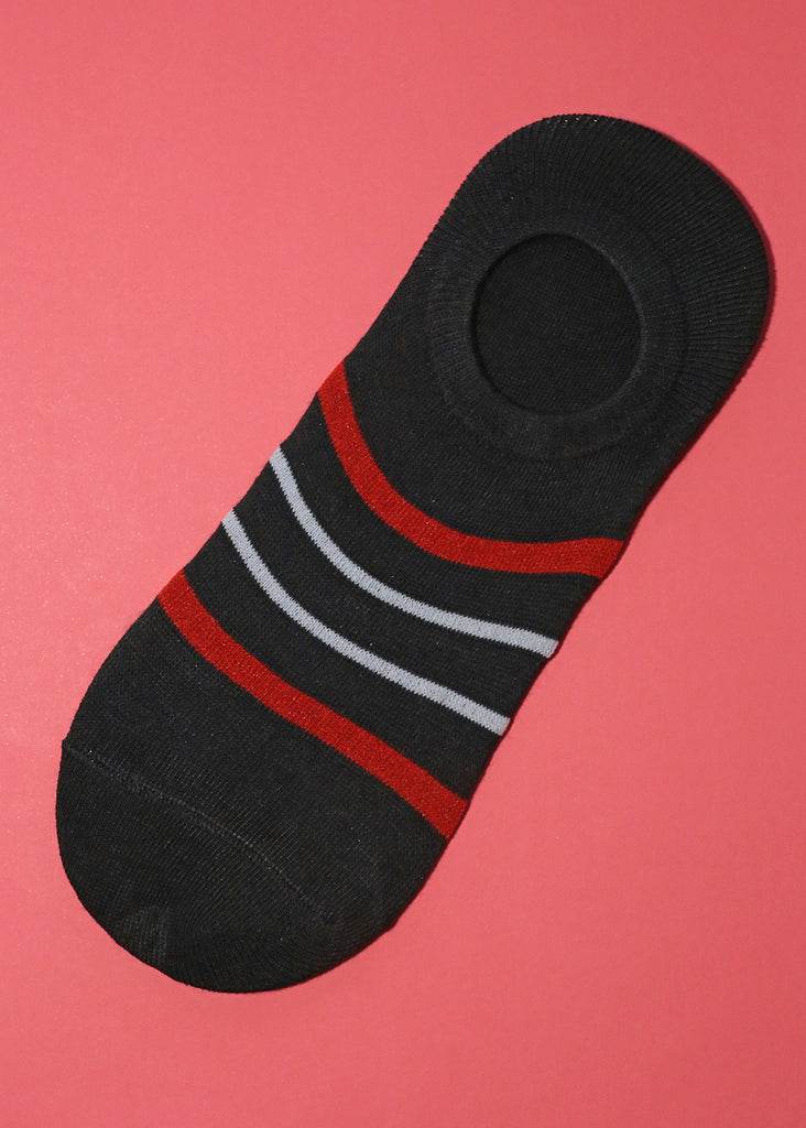Men's Striped No Show Socks Black SALE - Shop Miss A
