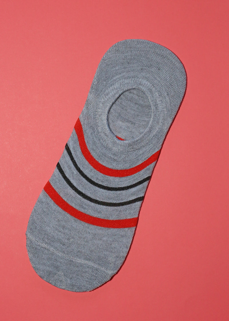 Men's Striped No Show Socks Light Grey ACCESSORIES - Shop Miss A