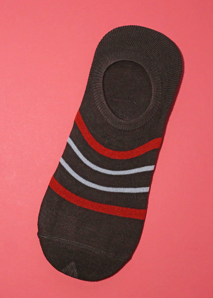 Men's Striped No Show Socks Brown SALE - Shop Miss A