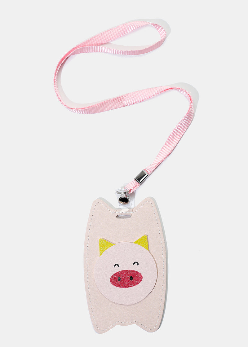 Animal ID Holder Lanyard Pink ACCESSORIES - Shop Miss A