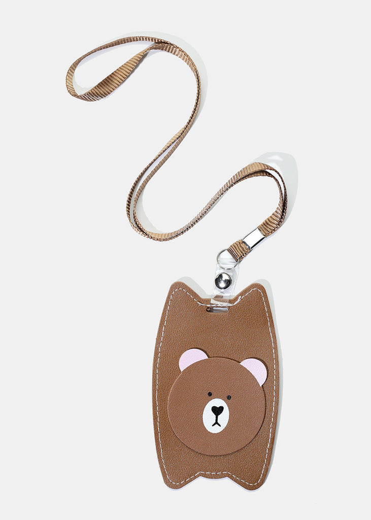 Animal ID Holder Lanyard Brown ACCESSORIES - Shop Miss A
