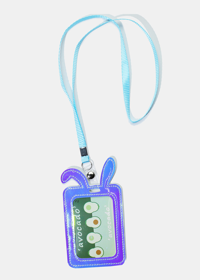 Holographic Bunny Ear Lanyard Light Blue ACCESSORIES - Shop Miss A