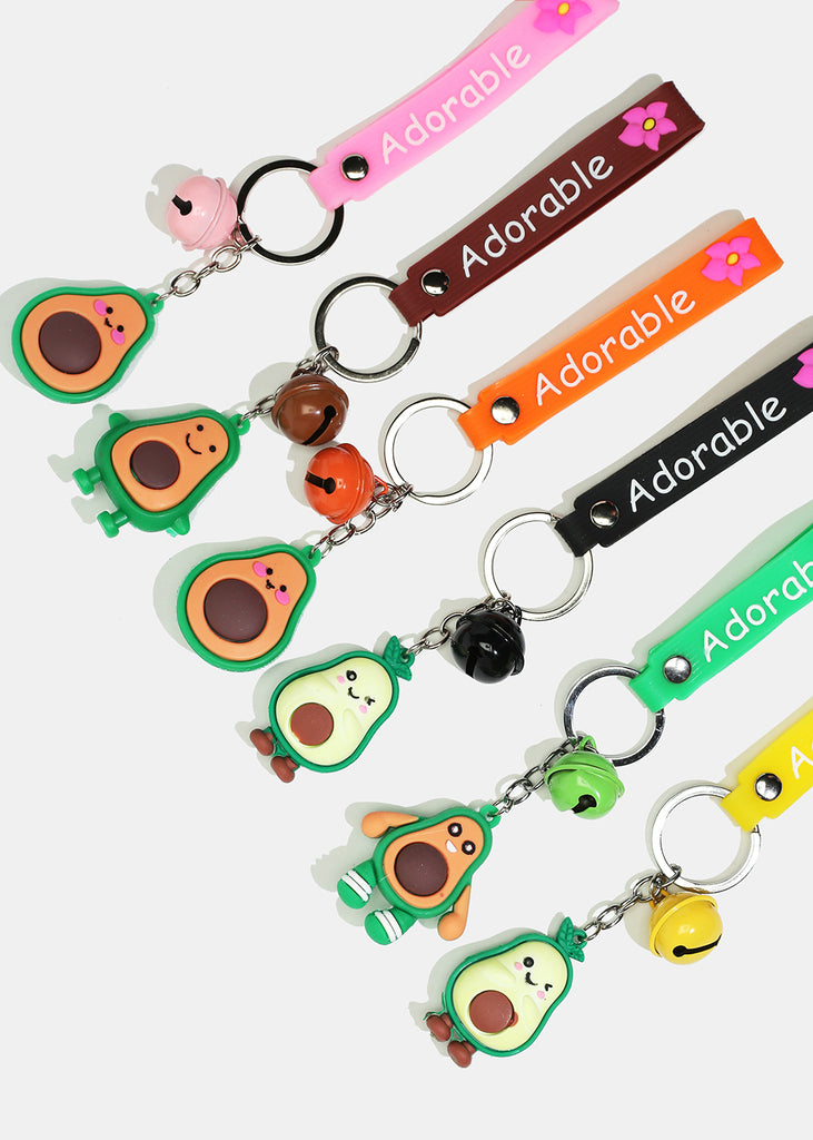 Small Avocado "ADORABLE" Keychain with Bell  ACCESSORIES - Shop Miss A