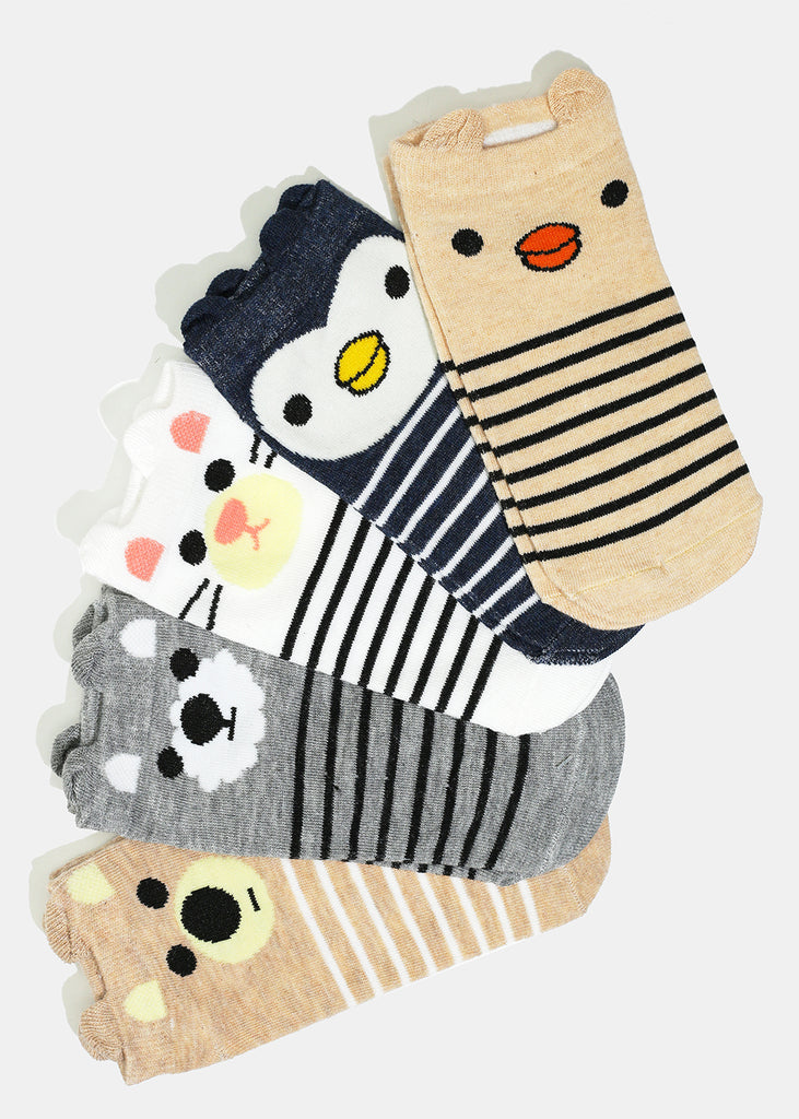 Cartoon Animal Striped Low-Cut Socks  ACCESSORIES - Shop Miss A