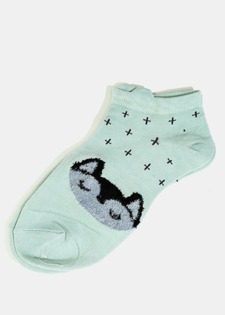 Cute Animal Low-Cut Socks Green ACCESSORIES - Shop Miss A