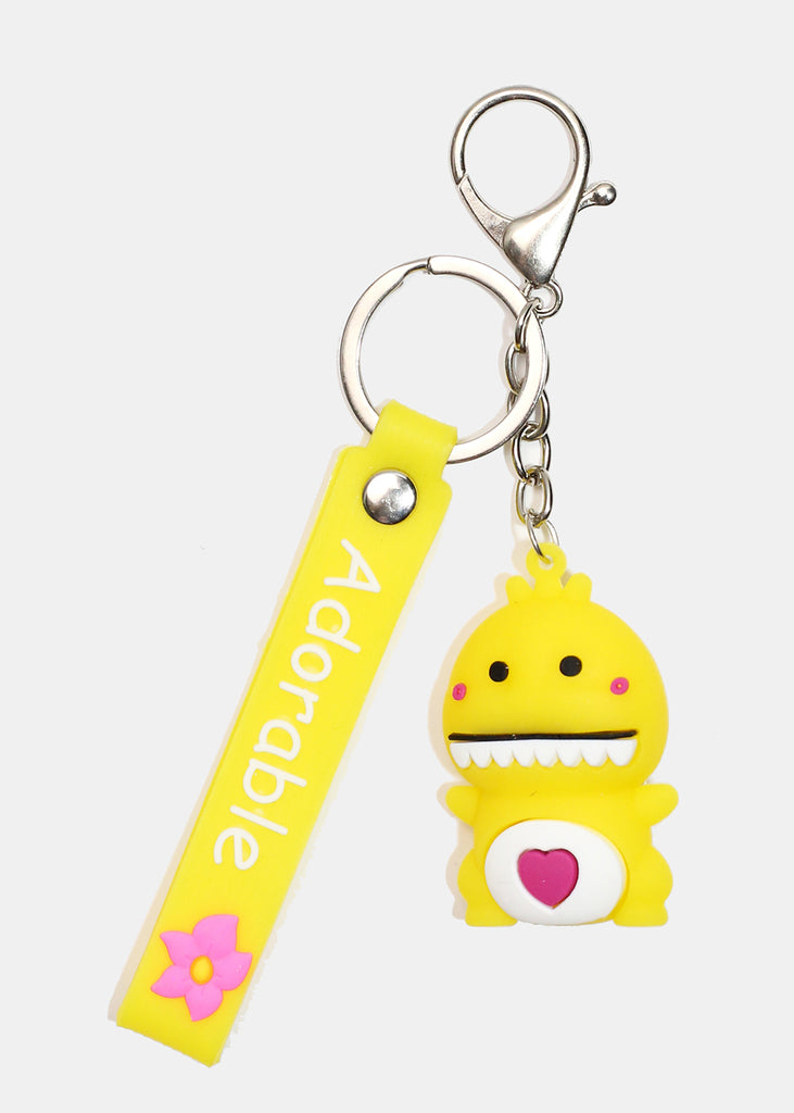 Dinosaur "ADORABLE" Keychain Yellow ACCESSORIES - Shop Miss A