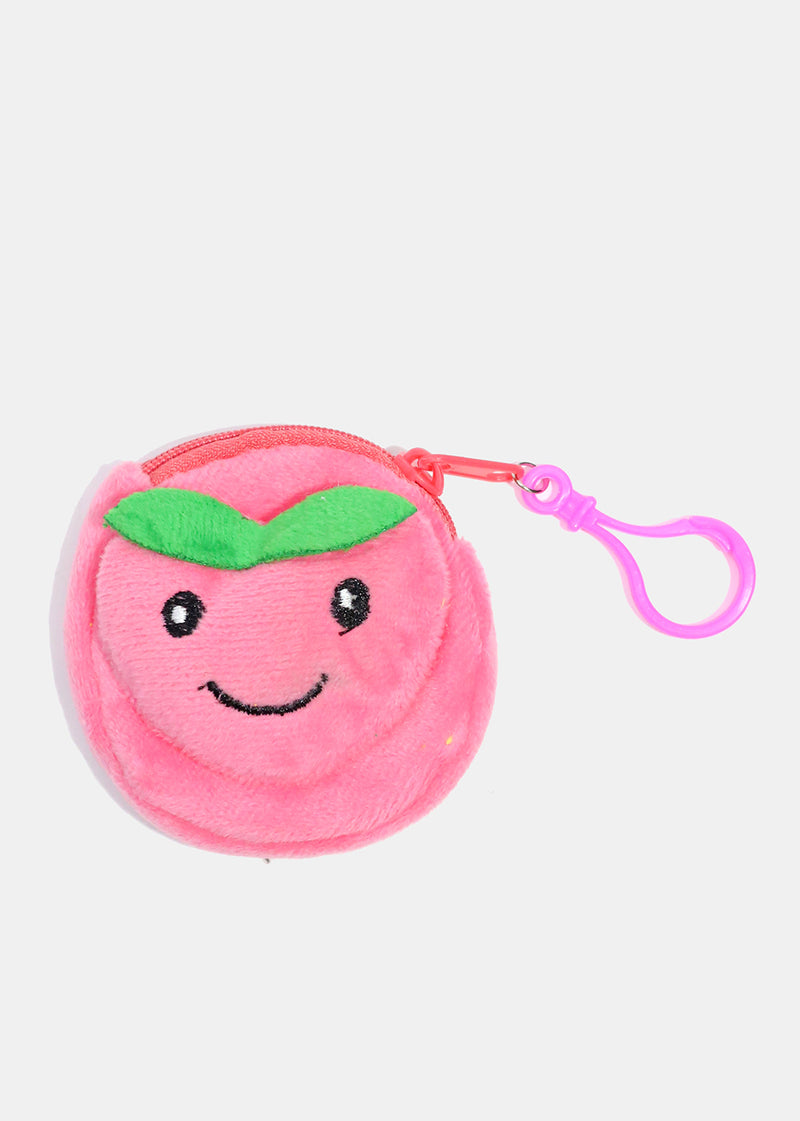 Cute Fruits & Vegetables Coin Pouch Peach ACCESSORIES - Shop Miss A