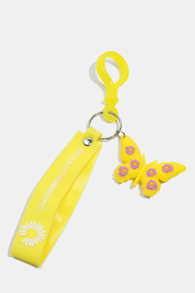 Colorful Butterfly Keychain Yellow ACCESSORIES - Shop Miss A