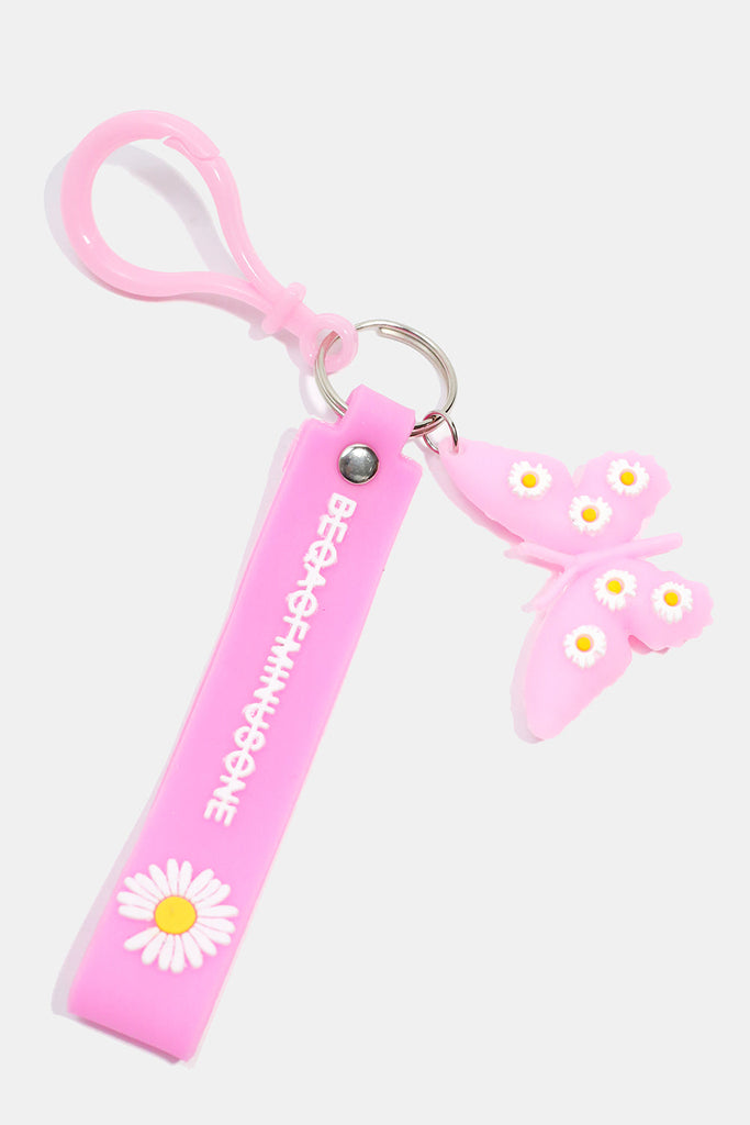 Colorful Butterfly Keychain Pink ACCESSORIES - Shop Miss A