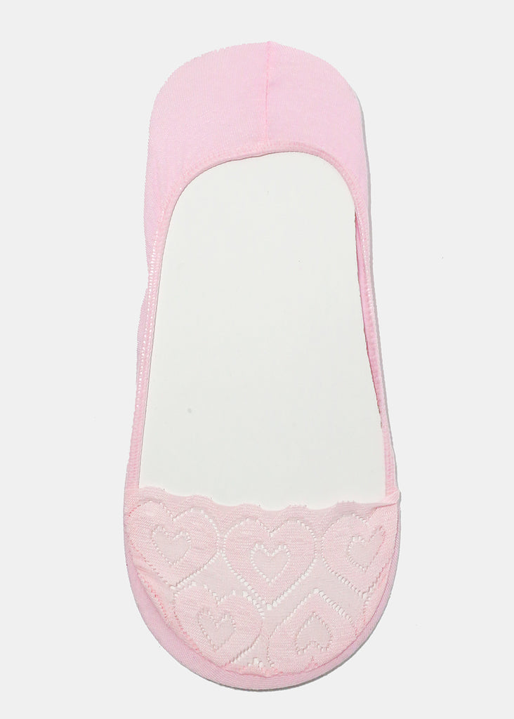 Heart Lace No-Show Socks Pink ACCESSORIES - Shop Miss A