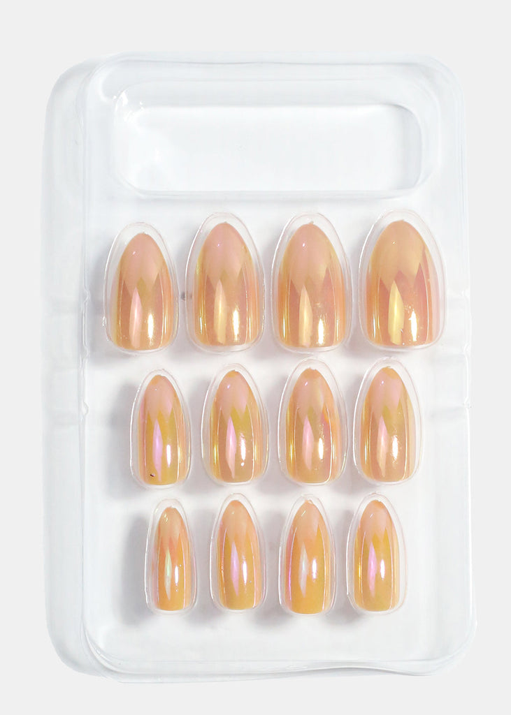 Holographic Almond Press On Nails Blush NAILS - Shop Miss A