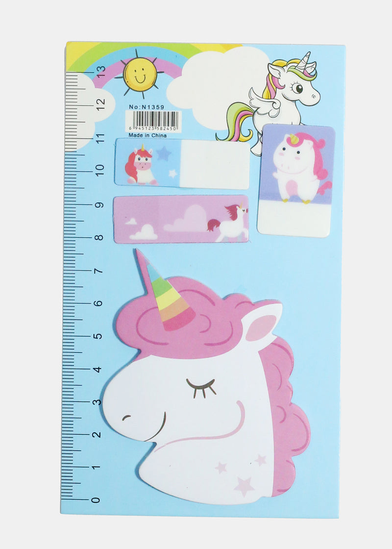Unicorn Sticky Notes & Ruler Blue ACCESSORIES - Shop Miss A