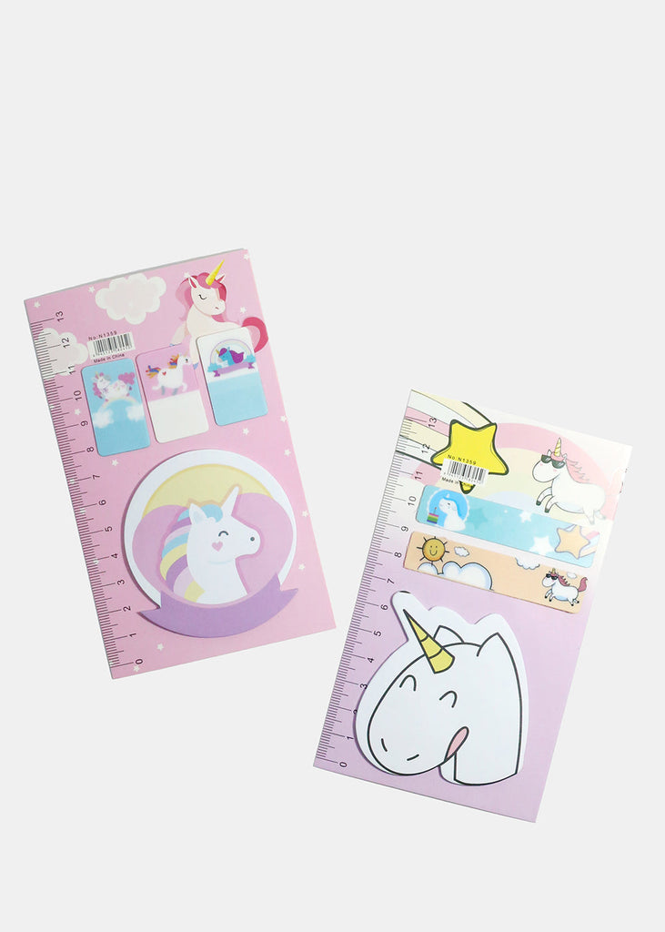 Unicorn Sticky Notes & Ruler Pink/Random ACCESSORIES - Shop Miss A