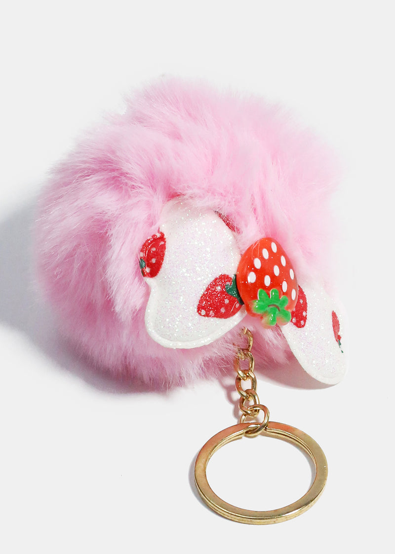 Pom Pom With Bow Keychain Pink ACCESSORIES - Shop Miss A