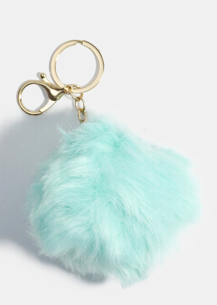 Fuzzy Pom Keychain Teal ACCESSORIES - Shop Miss A