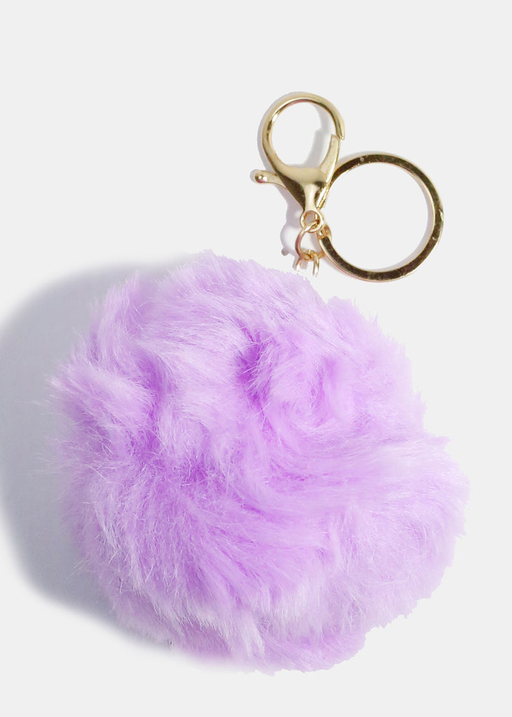 Fuzzy Pom Keychain Purple ACCESSORIES - Shop Miss A