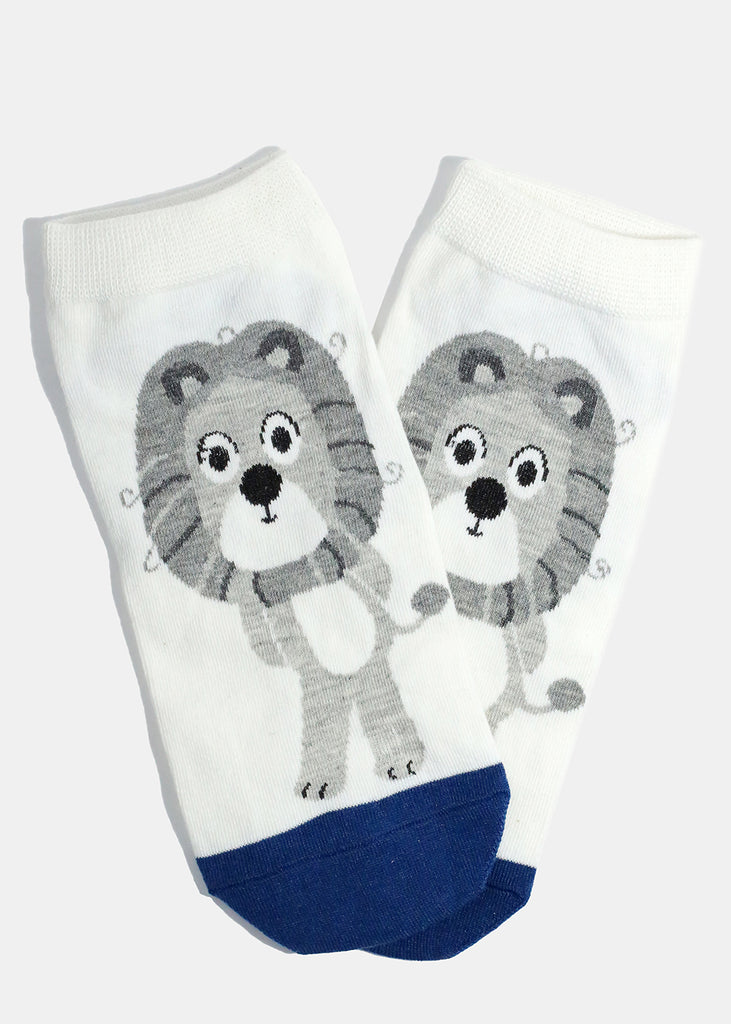 Animal Print Low Cut Socks Lion ACCESSORIES - Shop Miss A