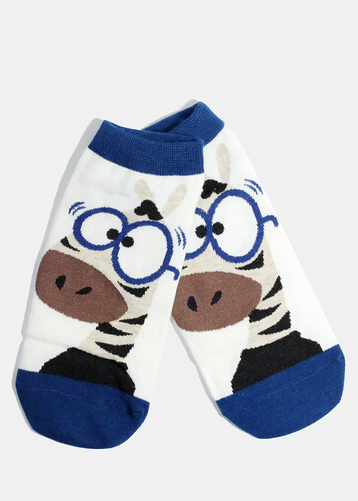 Animal Print Low Cut Socks Zebra ACCESSORIES - Shop Miss A