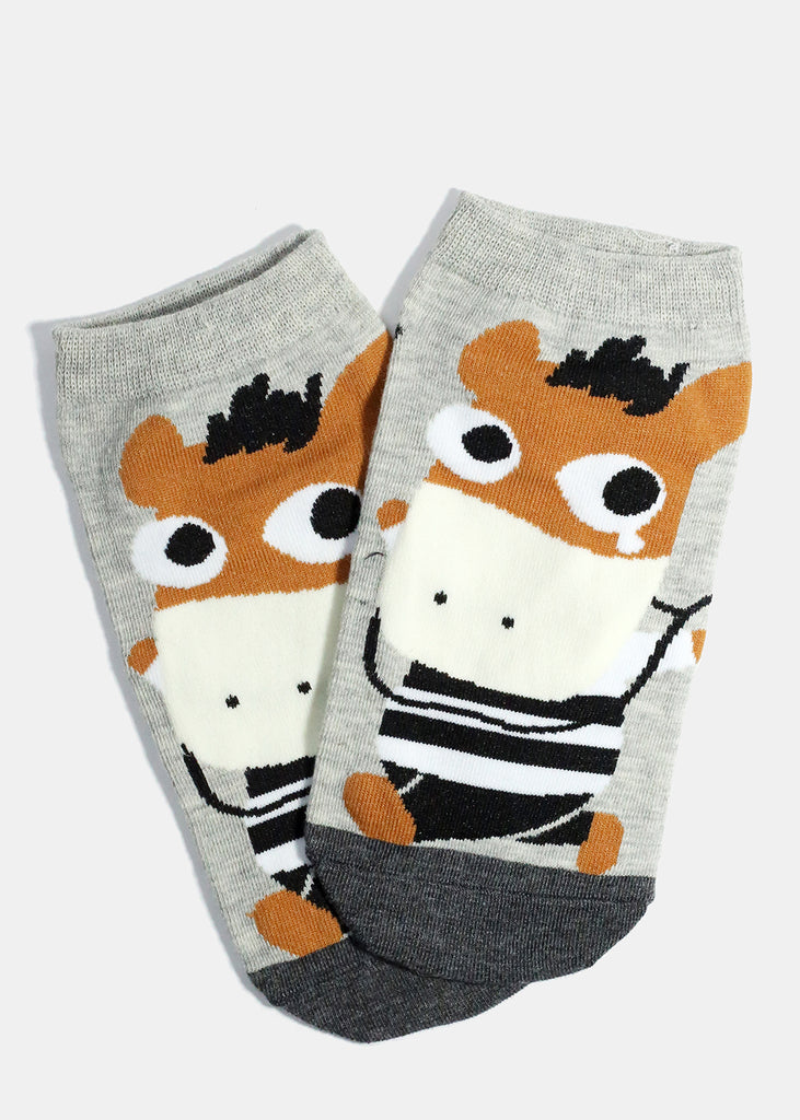 Animal Print Low Cut Socks Horse ACCESSORIES - Shop Miss A