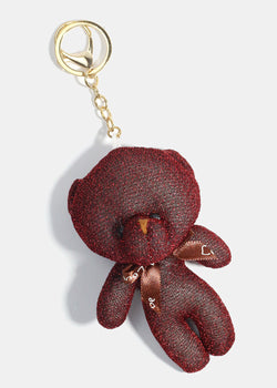 Glitter Teddy Bear Keychain Red ACCESSORIES - Shop Miss A