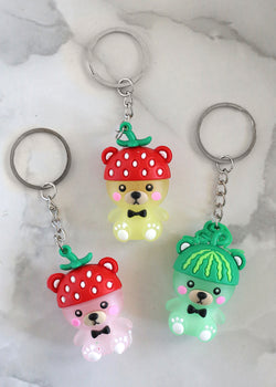 Cute Bear with Strawberry Top Keychain  ACCESSORIES - Shop Miss A