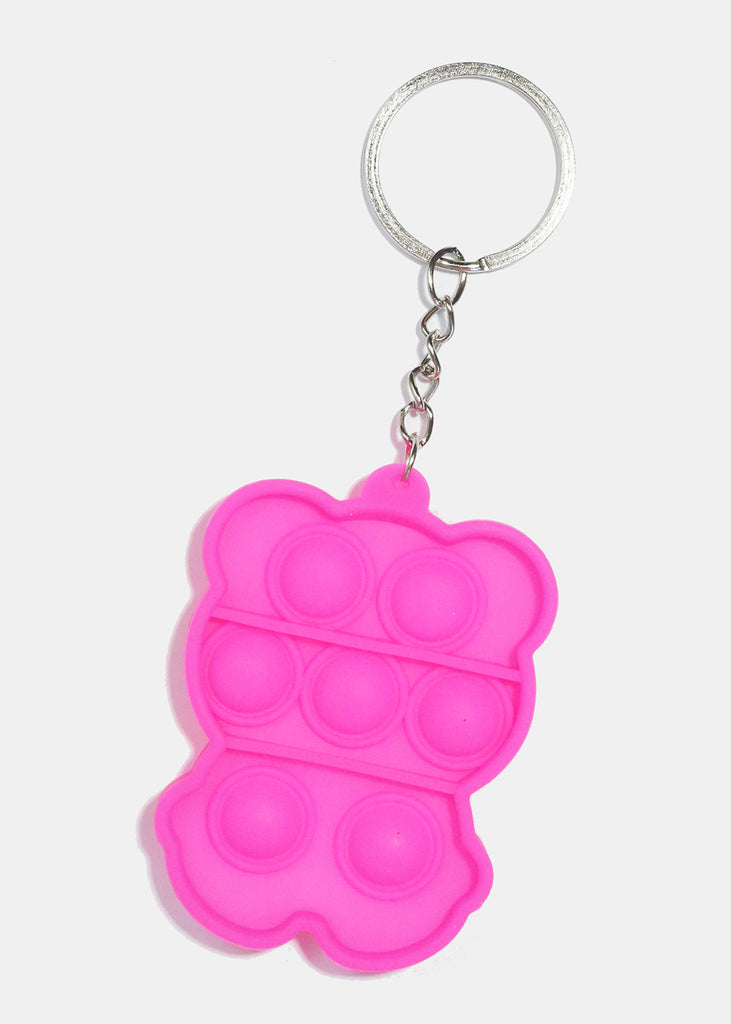 Colorful Bear Push Pop Keychain Hot Pink ACCESSORIES - Shop Miss A