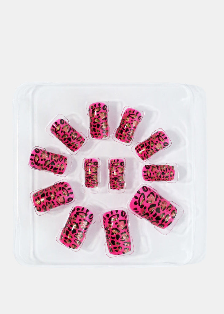Animal Print Press On Nails Pink NAILS - Shop Miss A