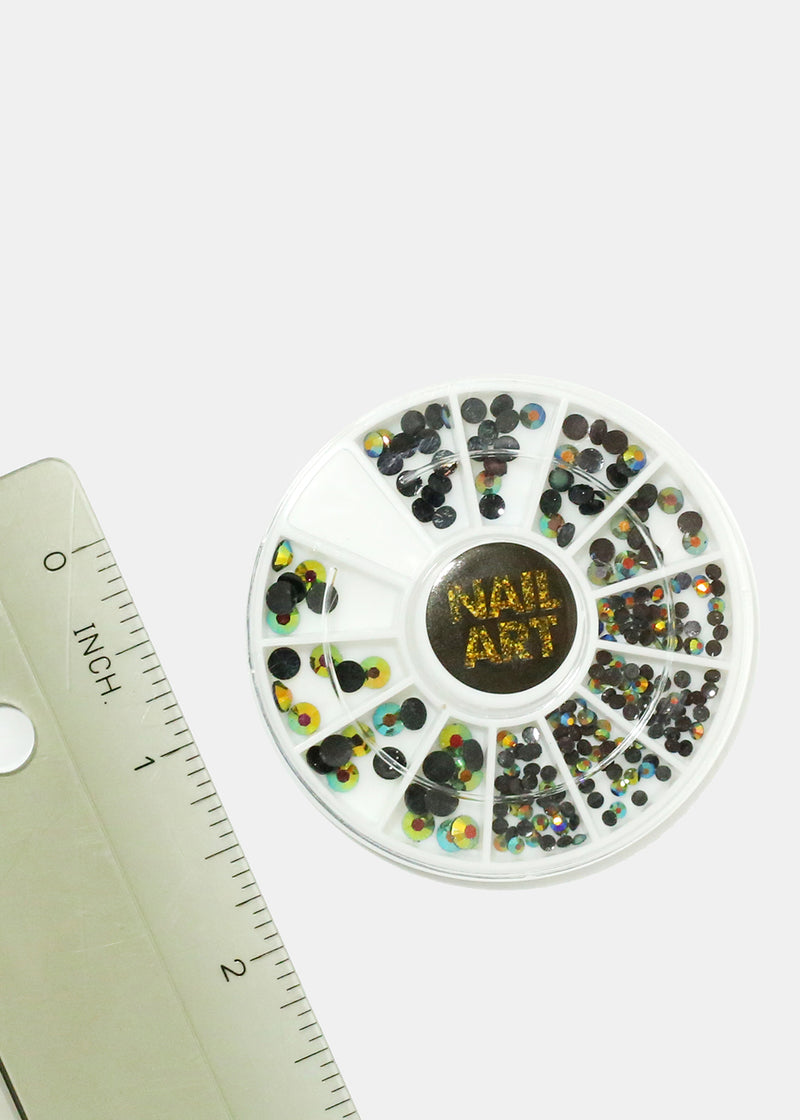 Multi Black Gemstone Nail Art  NAILS - Shop Miss A