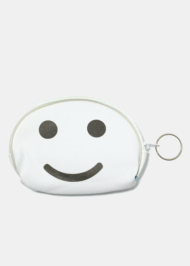 Smiley Coin Purse Keychain White ACCESSORIES - Shop Miss A