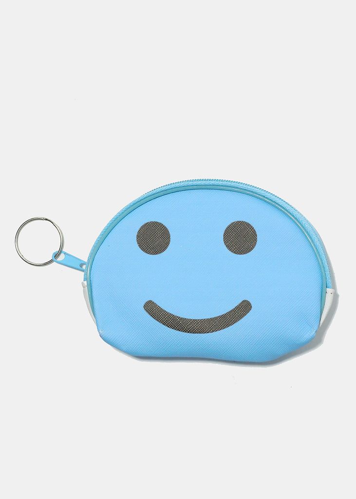 Smiley Coin Purse Keychain Blue ACCESSORIES - Shop Miss A