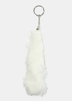 Long Fuzzy Keychain White ACCESSORIES - Shop Miss A