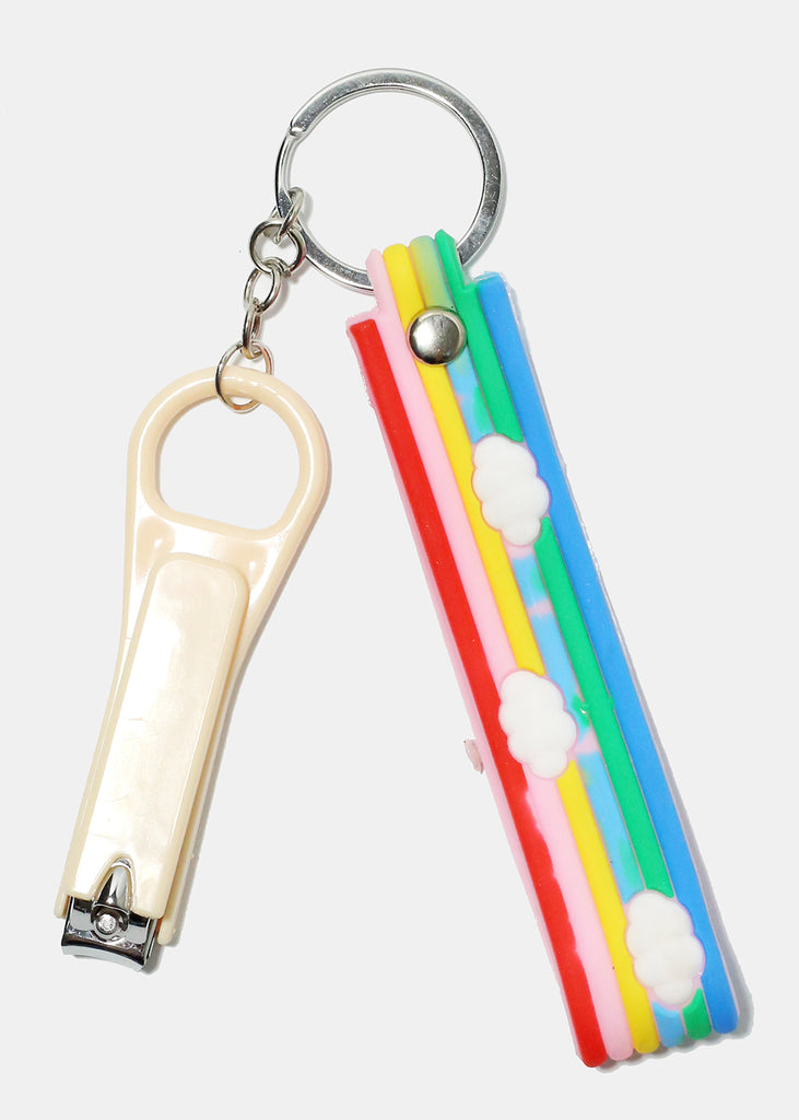 Rainbow Nail Clipper Keychain Cream COSMETICS - Shop Miss A