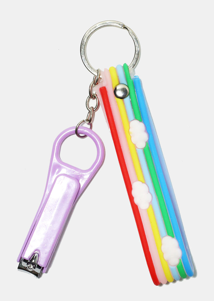 Rainbow Nail Clipper Keychain Purple COSMETICS - Shop Miss A