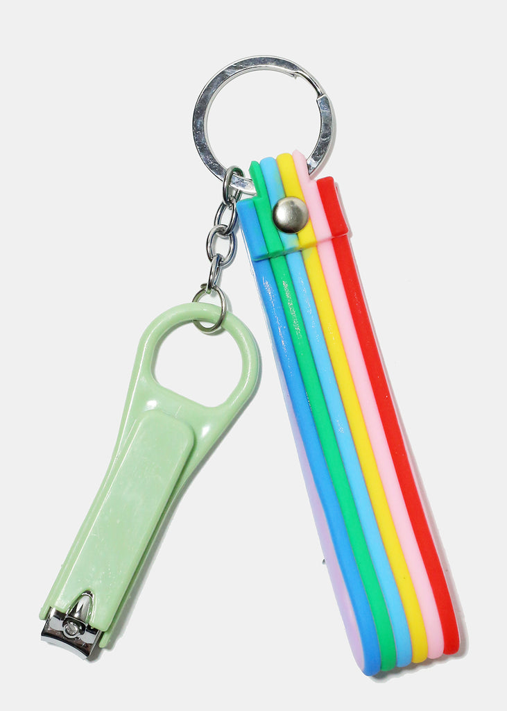 Rainbow Nail Clipper Keychain Green COSMETICS - Shop Miss A