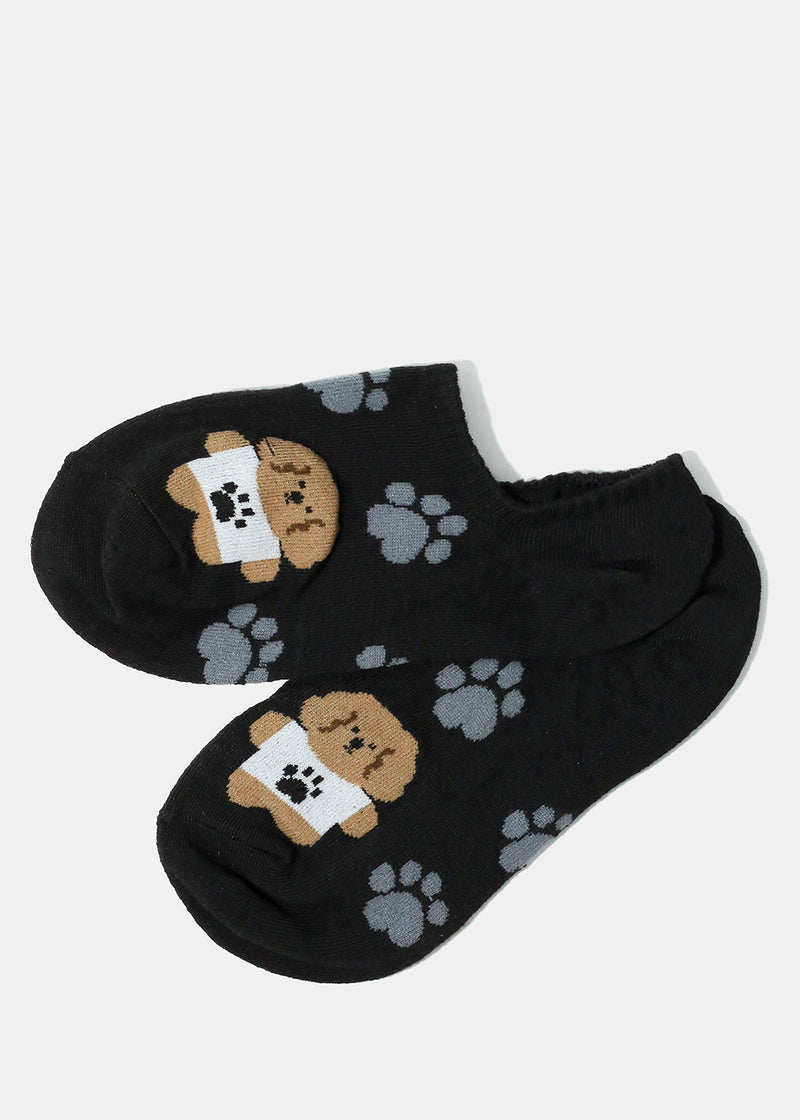 Animal Design Low Cut Socks Black ACCESSORIES - Shop Miss A