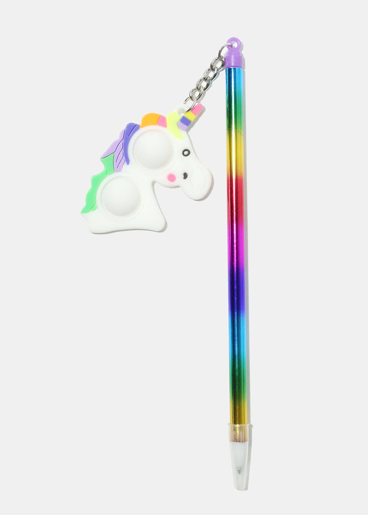 Rainbow Unicorn Push Pop Pen White ACCESSORIES - Shop Miss A