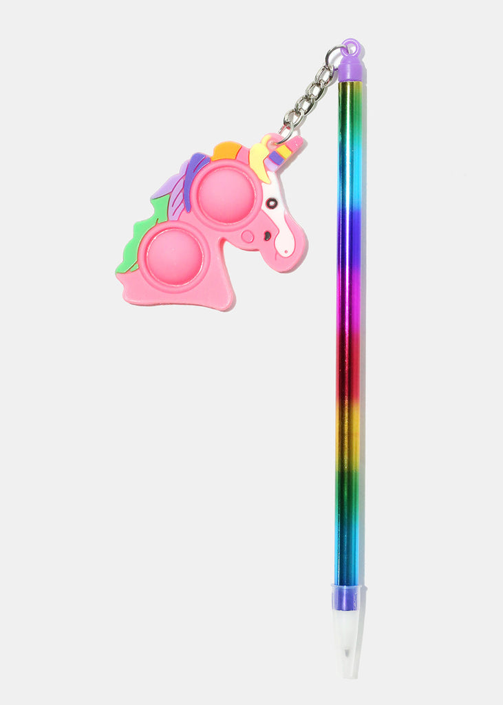 Rainbow Unicorn Push Pop Pen Pink ACCESSORIES - Shop Miss A